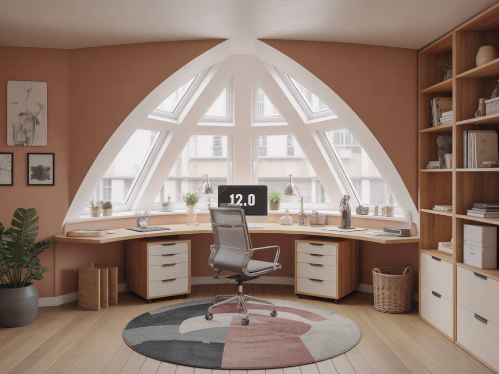 Maison ronde et télétravail : aménager un bureau inspirant et ergonomique adapté aux espaces courbes