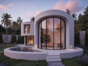 Idées de décoration intérieure pour sublimer les courbes et volumes d’une maison ronde avec des matériaux et couleurs adaptés